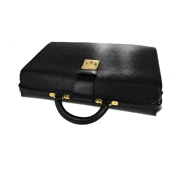 LOUIS VUITTON Serviette Fermoir Business Hand Bag Epi Leather BK